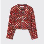 Rodebjer Artsy Jacket Aneska Houndstooth Multicolored Print with 3D Weave Medium Red Photo 0