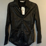 ZARA NWT  Vegan Leather Buttondown Size XS Photo 0