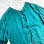 Victoria's Secret VTG 100% Silk Victoria’s Secret Gold Label Pajama Lounge Sleep Shirt S Green Photo 3