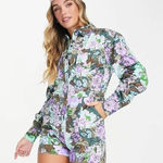 ASOS  twill vintage‎ floral long sleeve utility romper Photo 0