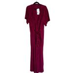 ZARA NWT LONG JACQUARD JUMPSUIT Burgundy Photo 10