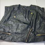 Peper Tee black Faux Leather Vest with Gold Accents. Size L Photo 11