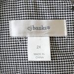 Christopher & Banks Houndstooth Plaid Floral Button Up Shirt Black White Size 2X Photo 4