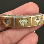 Brighton Retired  Triple Heart Silverplated With Gold Heart ID 8” Bracelet 29g. Photo 12