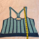 Listicle  Crochet Boho Style Cropped Tank Size Small Racerback Blue Festival Photo 7