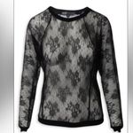 Maje black blouse lace shirt small Photo 6