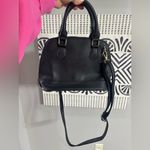 Black Handbag with Gold Accents Photo 4