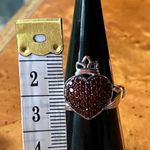 Natural Red Garnet Sterling Silver Claddagh Ring Size 6 Photo 6