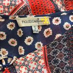 FIGUEROA Fig & flower size Small Flowy Boho blouse top shirt red white and blue Photo 5