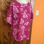 Vintage hot pink floral Hawaiian tunic Size M Photo 3