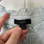 J.Crew EUC  women’s pale light blue embroidered ruffle long‎ sleeve blouse small Photo 3