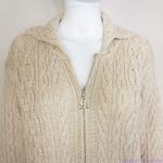 Inis Craft 100% merino wool fisherman‎ cardigan sweater, women's size S Brown Photo 4