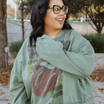 Urban Outfitters Green  Rolling Stones Graphic Sweatshirt Photo 0