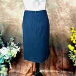 Armani Collezioni Bow Front Pin Stripe A-Line Skirt Midnight Size 10 Photo 11