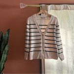 Vince  Breton‎ Striped Cardigan Wool Cashmere Blend Button Sweater V-Neck Size S Photo 2