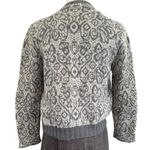 American Vintage Vintage OOAK hand knit open front cardigan in gray & cream medium Photo 5