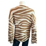 Tribal Jeans Tan Zebra Print High Neck Sweater Small Soft Oversized Pullover Photo 3