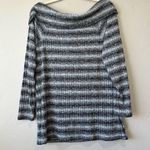 Off Shoulder Ribbed Long Sleeve Top L y2k tunic twee faded stripe sweater grunge Gray Size L Photo 1