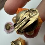 Bead Cluster Beaded Vintage Clip On Earrings 1 Hong Kong 1 West Germany Lot Of 2 Pink Photo 9