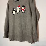 New York & Company Sweater Crewneck Gray Penguins Christmas Holiday Size Medium Photo 1