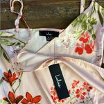 Lulus NWT  Remarkable Entrance Pink Floral Print Satin Midi Dress ~ Size M 🧡🍄 Photo 7