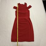 Parker Red Boomerang Knit Bodycon Cold Shoulder Dress Sz S Small $298 Poinsettia Photo 2
