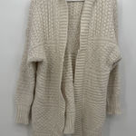 EXPRESS Cream Chunky Knit Open Cardigan Sweater Hooded Acrylic Small Photo 0