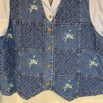 Vintage Blue Alfred Dunner Denim Shirt Vest Combo Petite Size Large Photo 4