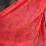 Coral Flowy Scarf Semi Sheer Fashion Photo 5