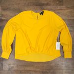 Fifteen Twenty NEW Blouson Crepe Top Mustard Blouse Photo 8