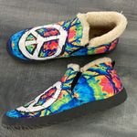 Yes We Vibe Peace Sign Tie Dye Quilted Shoe UNISEX Black Size 10 Photo 2