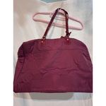 Estée Lauder Estee Lauder Burgundy Nylon Patent Leather Trim Tote Bag Travel Weekender Photo 3