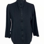 Eileen Fisher  Black Zip Front Stand Collar Long Sleeve Jacket Modern Fit Medium Photo 0