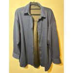 Halara Brand New  Women's Size Medium Dark Blue Waffle Knit Button Down Shirt Photo 4