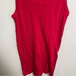 Scoop Neck Ribbed Tank Top Bright Pink XL Photo 2