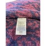 Caslon Y2K Southwestern Print Fringe Trim Cardigan Navy Blue Size L Mohair Wool Photo 3