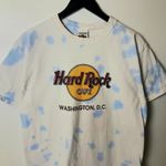 Hard Rock Cafe Vintage 90s Washington D.C. Tie Dye T Shirt Blue White Logo Photo 7