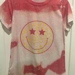 Women Loose T Shirts Cute Happy Smile Graphic Tees Small Pink Photo 1