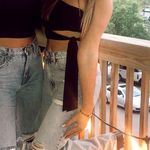 Cousin Couture One Shoulder Black Women's Tie Top Photo 1