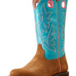 Ariat New NWT NIB Western Boots Womens 10 Elko Chestnut Basin Blue Pink Brown Photo 0