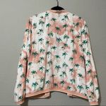 Current Air  Open Front Palm Tree White Pink Bomber Jacket Womens S Coconut Girl Photo 3
