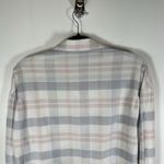 Free People LoveLand Pastel Plaid Button Down Frayed Hem Boho Shirt Small Photo 7