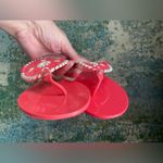 Jack Rogers  Georgica pink white woven jelly thong sandals, size 11M Photo 6