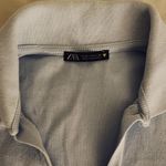 ZARA Baby Blue Collar Polo Short Sleeve Crop Top Photo 2