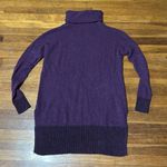 White + Warren Deep Purple Cashmere Turtleneck Tunic Sweater, Medium Photo 7