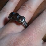 Brazilian Smokey Quartz Three Stone Stainless Steel Ring (Size 7) Photo 10