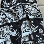 Black and White Graphic Track Pants with Elastic Waist Size M Photo 2