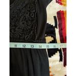 Heart soul Heart & Soul Black Midi Crochet Short Flutter Sleeve Dress Size L Scoop Tie Back Photo 7