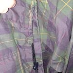 The Limited  America Purple‎ and Green Plaid  1/4 Zip Windbreaker Size Large Photo 5