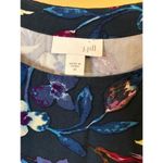 J Jill Navy Blue Floral 3/4 Sleeve Pullover Shift Dress Size Medium Photo 6